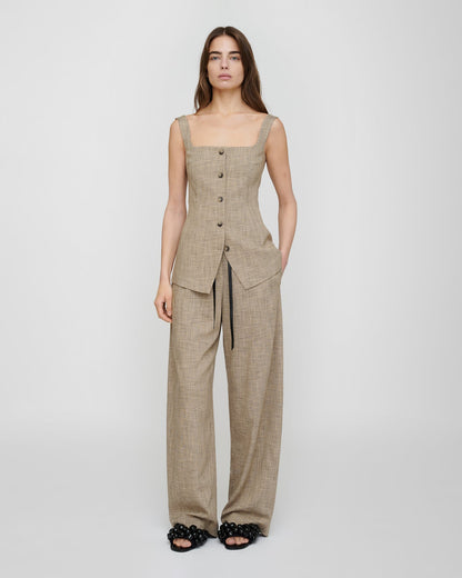 Akua Vest - Beige/Black | Nanushka