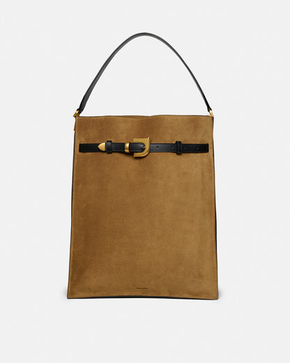 Harmonica Maxi Suede bag - Brown | Nanushka