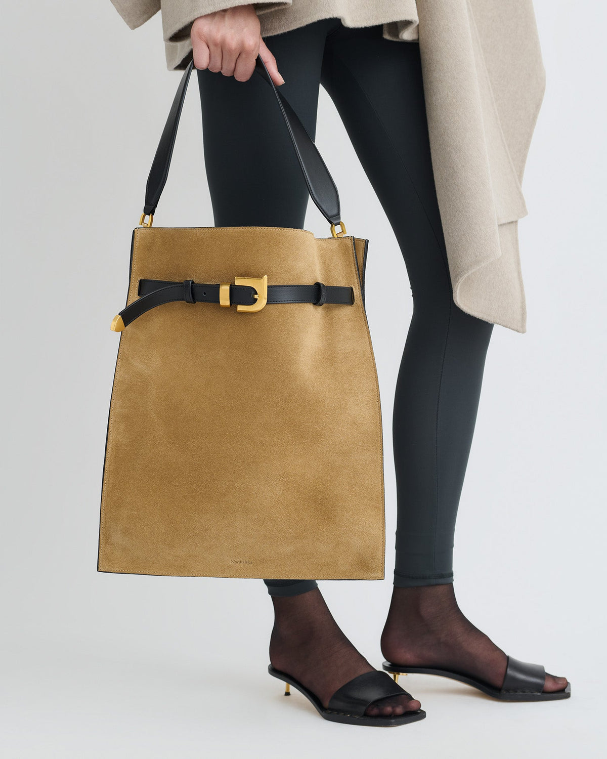 Harmonica Maxi Suede bag - Brown | Nanushka