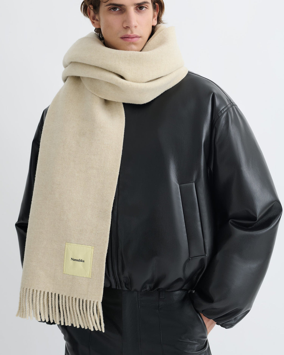 Keaton Scarf - Light Beige | Nanushka