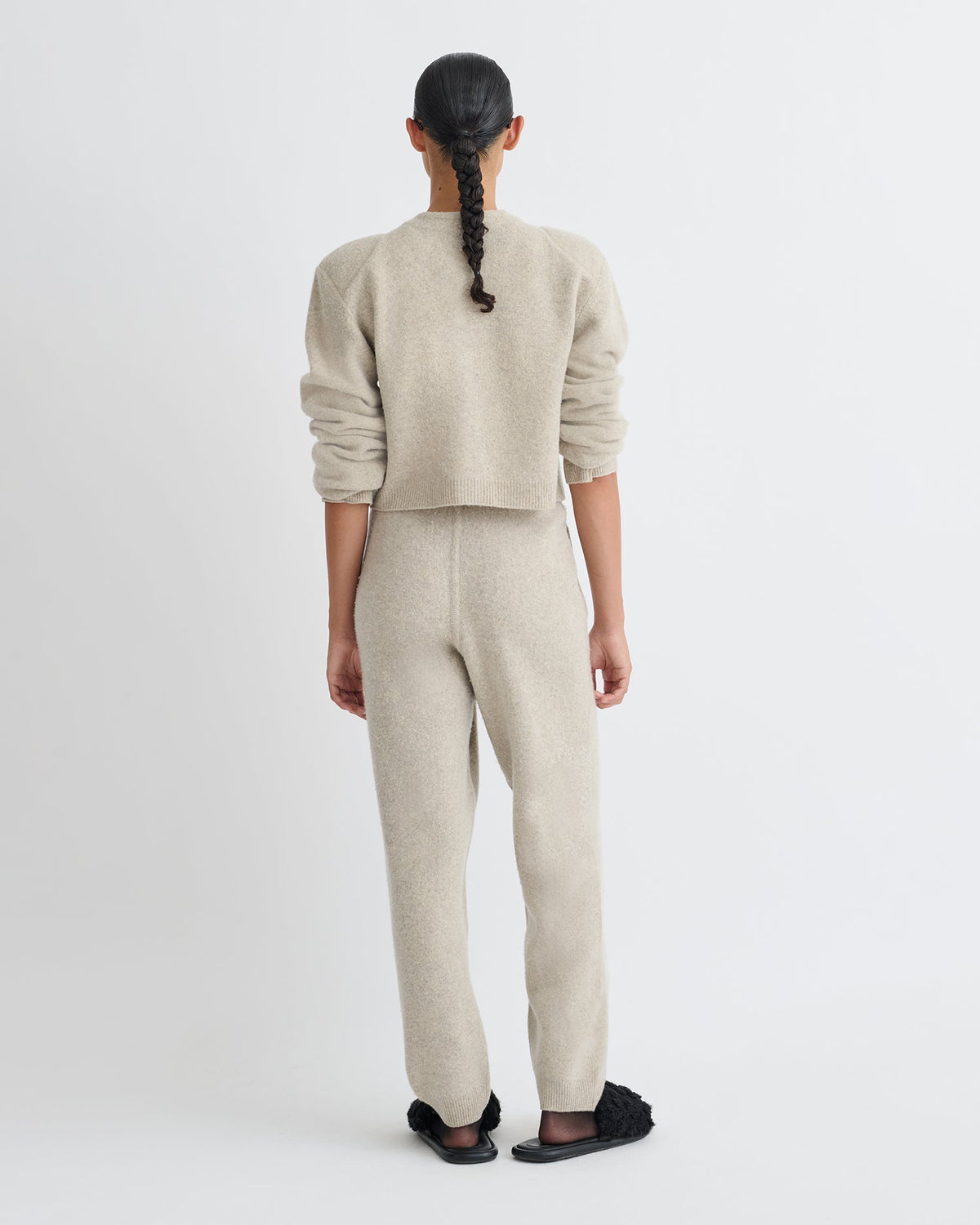 Teclah Overwashed Merino Pants - Oatmeal | Nanushka