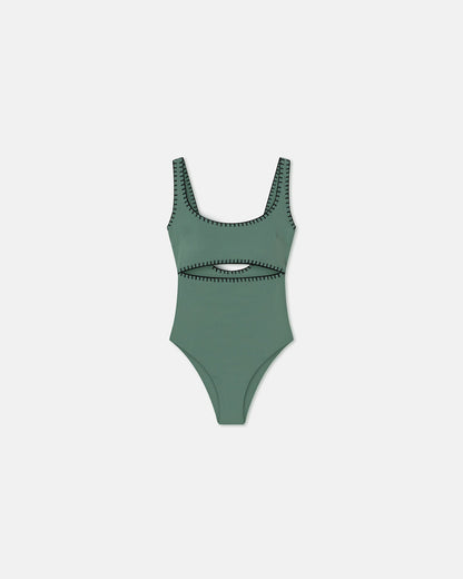 Sorena Swimsuit - Sea Green/Black | Nanushka