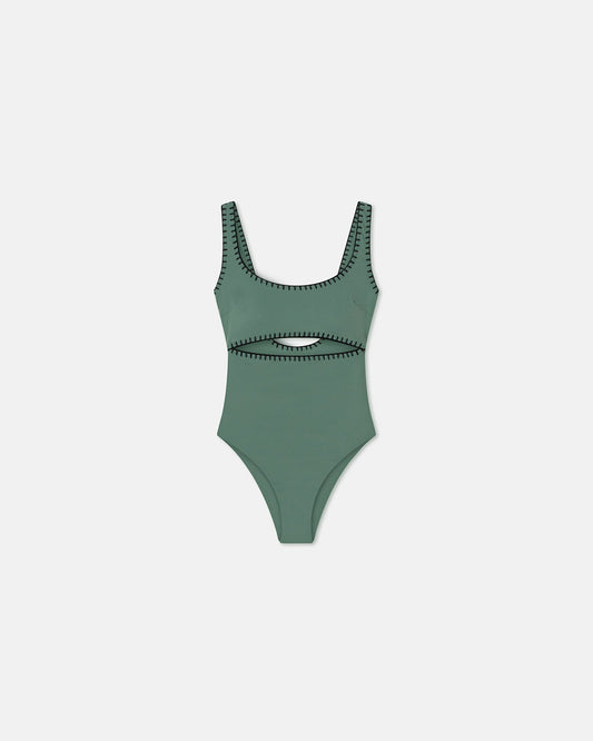 Sorena Swimsuit - Sea Green/Black | Nanushka