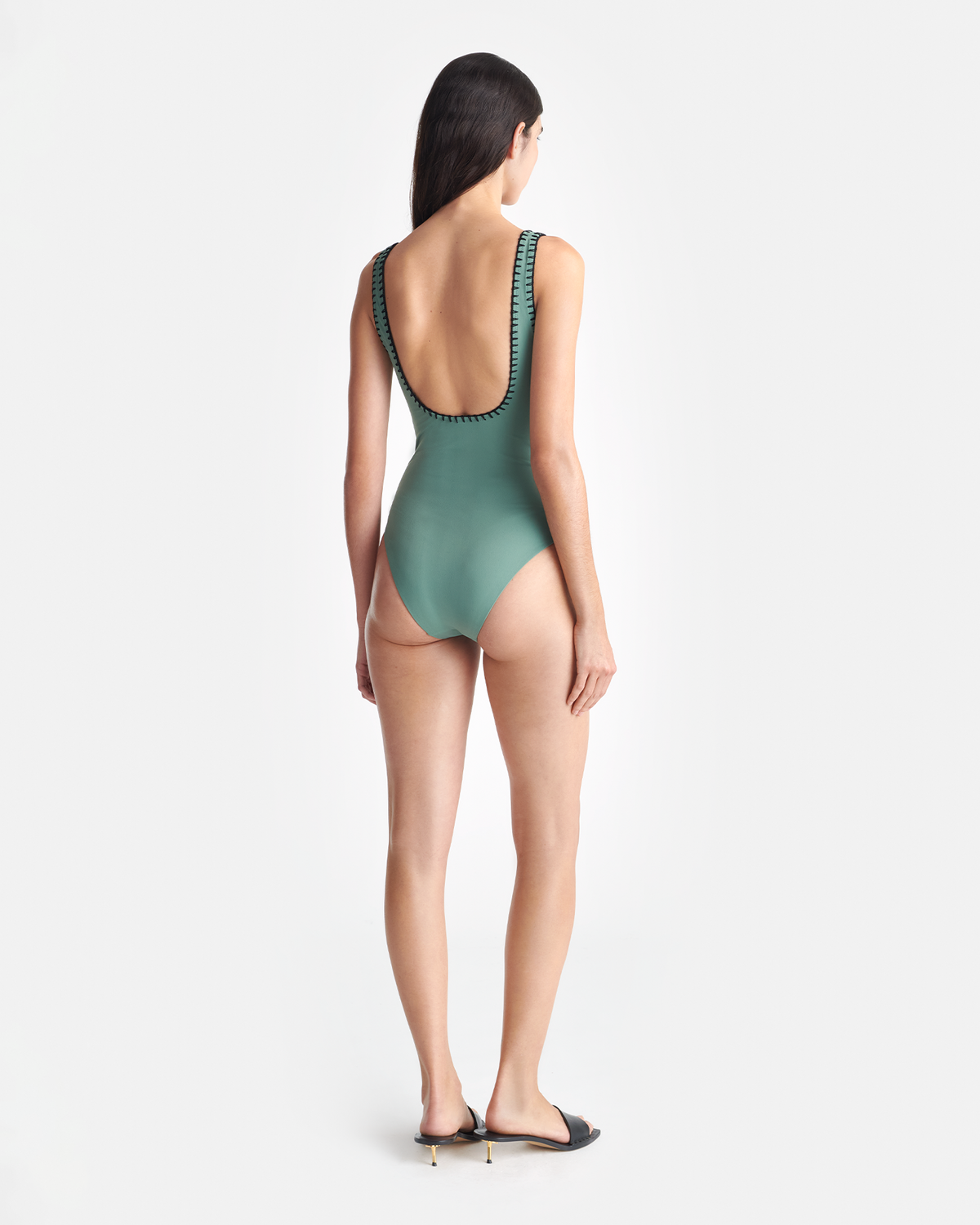 Sorena Swimsuit - Sea Green/Black | Nanushka