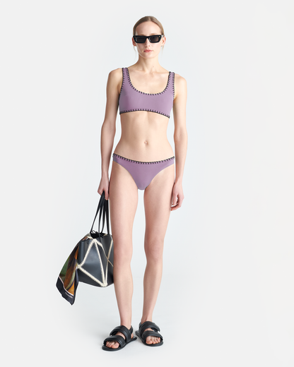 Merve Recycled nylon bikini bottoms - Lilac/Black | Nanushka