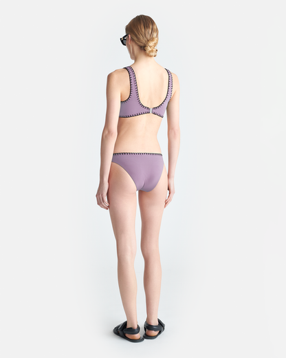 Merve Recycled nylon bikini bottoms - Lilac/Black | Nanushka