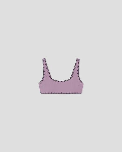 Malti Recycled nylon bikini top - Lilac/Black | Nanushka