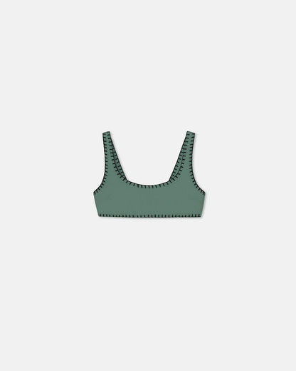 Malti Bikini top - Sea Green/Black | Nanushka