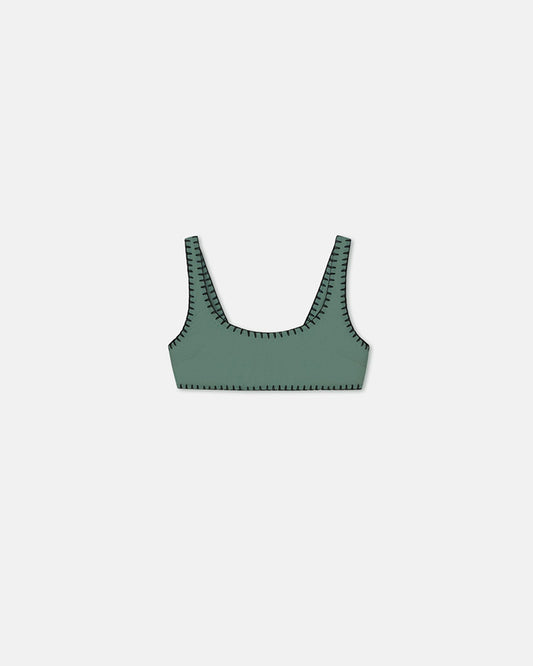 Malti Bikini top - Sea Green/Black | Nanushka