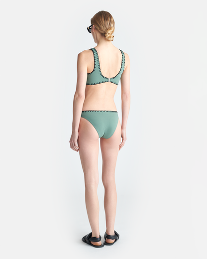 Malti Bikini top - Sea Green/Black | Nanushka