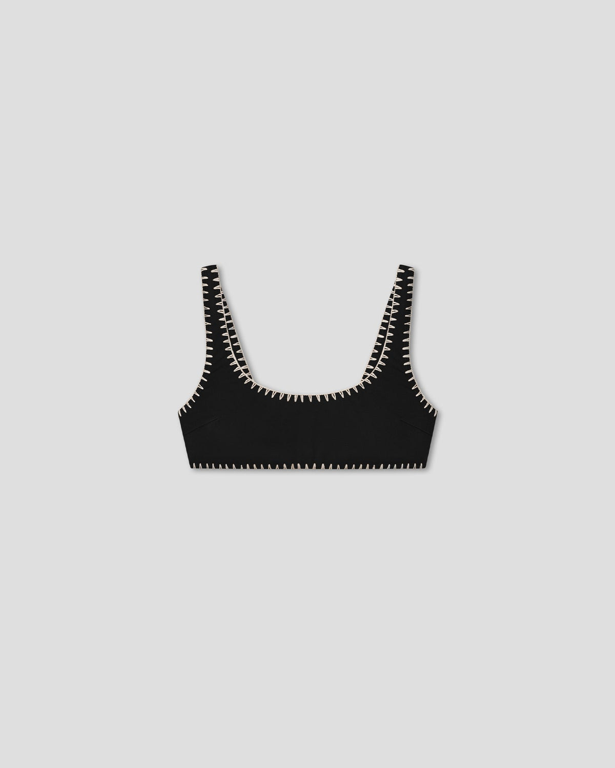 Malti Recycled nylon bikini top - Black/Creme | Nanushka