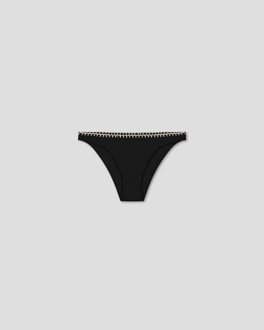 Merve Recycled nylon bikini bottoms - Black/Creme | Nanushka