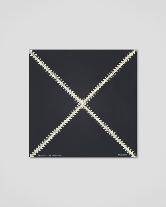 Shoul Silk scarf - Origami Black | Nanushka