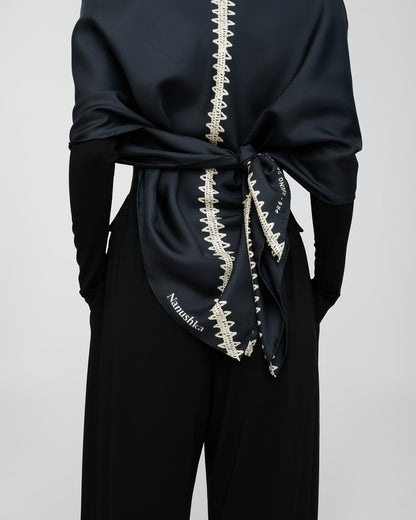 Miani Silk scarf - Origami Black | Nanushka