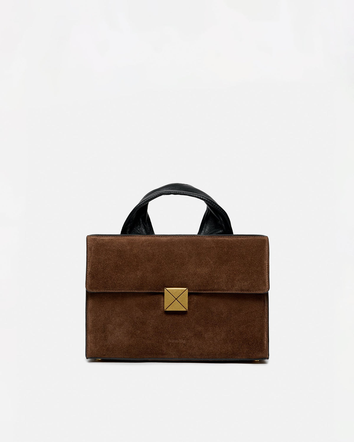 Sandi Lock Suede bag - Dark Brown | Nanushka