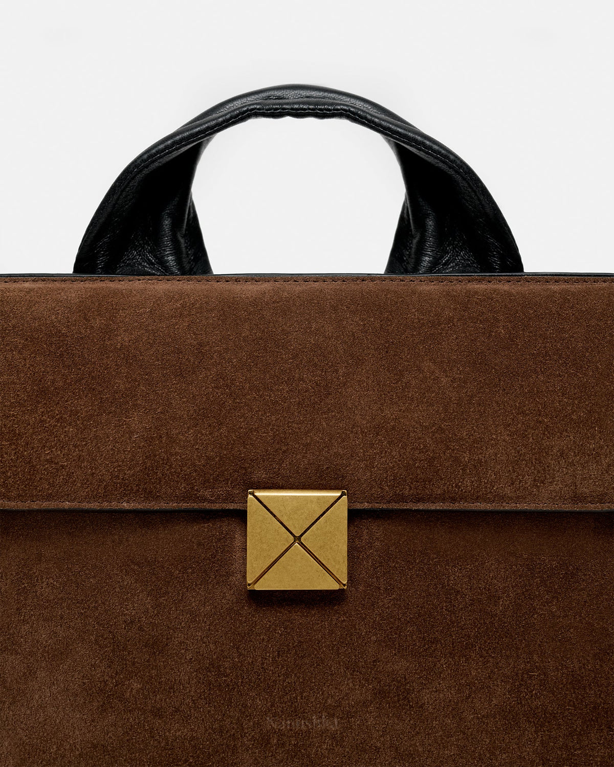 Sandi Lock Suede bag - Dark Brown | Nanushka