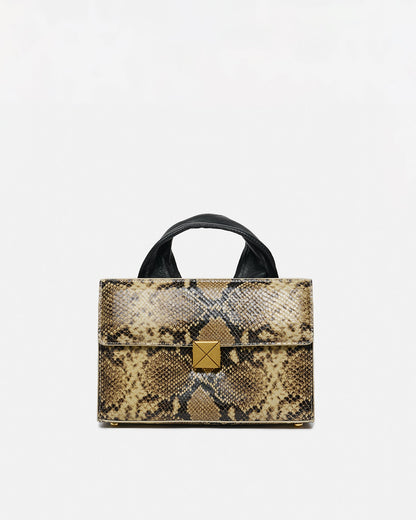 Sandi Lock Embossed leather bag - Snake | Nanushka