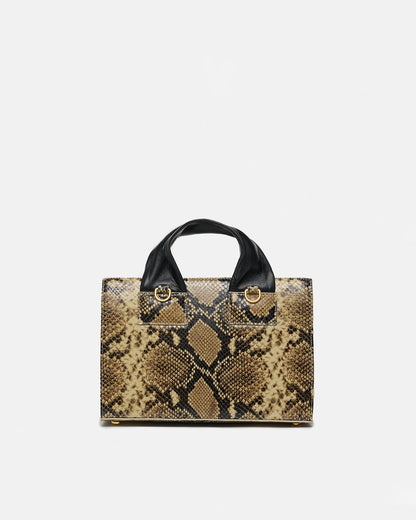Sandi Lock Embossed leather bag - Snake | Nanushka