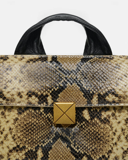 Sandi Lock Embossed leather bag - Snake | Nanushka