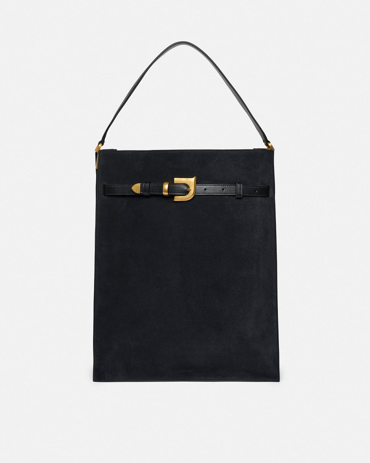 Harmonica Maxi Suede bag - Black | Nanushka