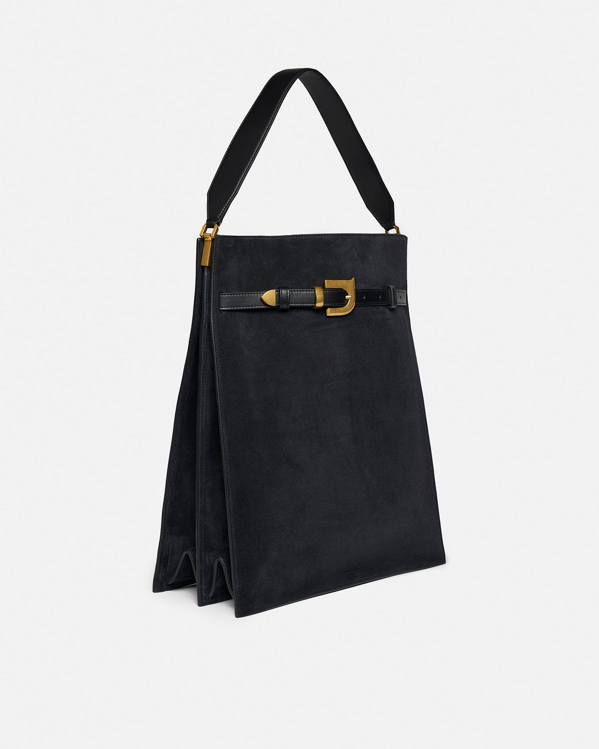 Harmonica Maxi Suede bag - Black | Nanushka