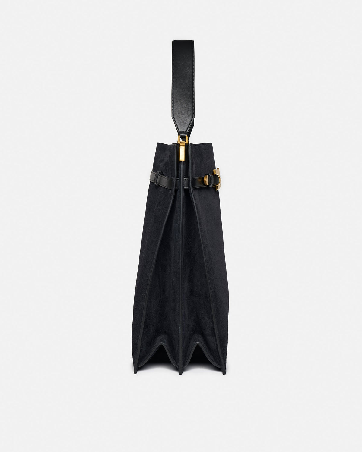 Harmonica Maxi Suede bag - Black | Nanushka