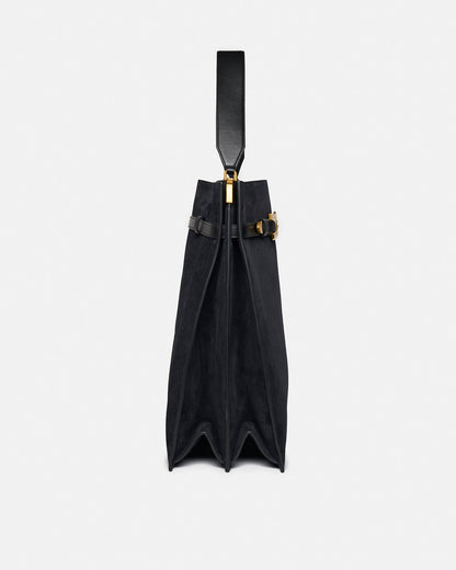 Harmonica Maxi Suede bag - Black | Nanushka