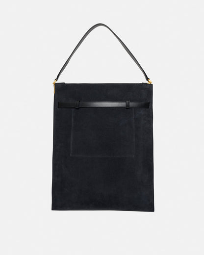 Harmonica Maxi Suede bag - Black | Nanushka