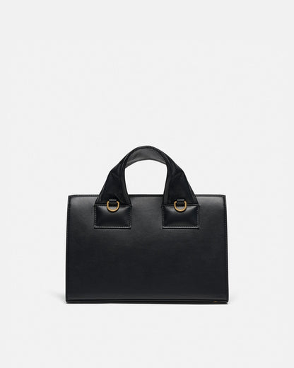 The SANDI Lock Top handle bag - Black | Nanushka