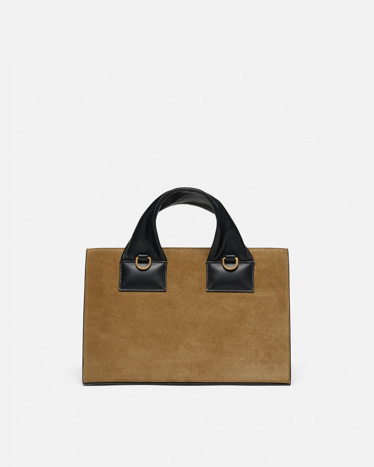 The SANDI Lock Top handle bag - Brown Suede | Nanushka