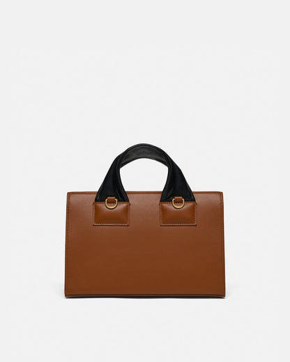 The SANDI Lock Top handle bag - Tan | Nanushka