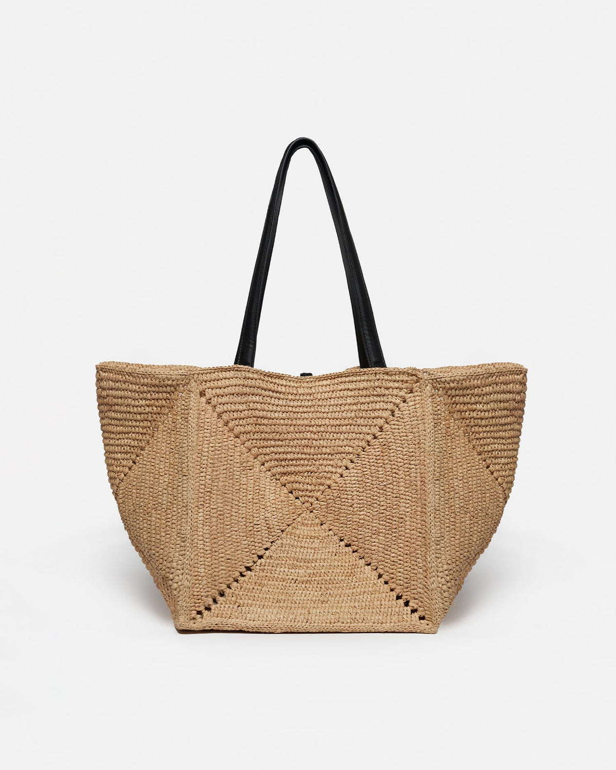 Origami Tote Raffia charm tote - Natural/Black | Nanushka