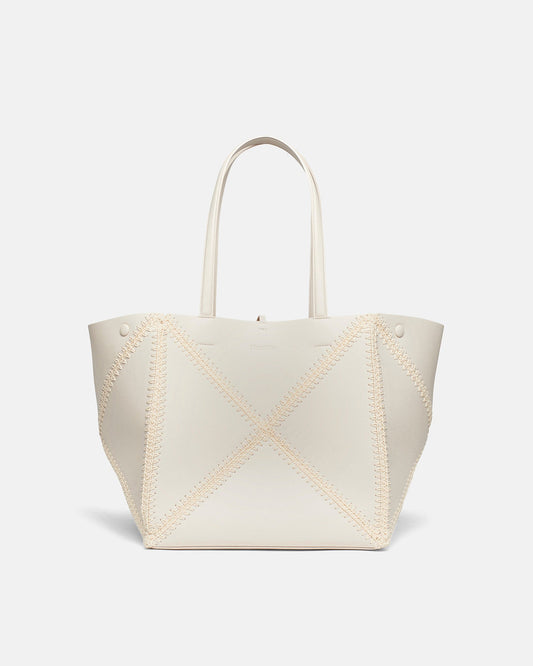 Origami Tote Alt-Nappa crochet tote - Off White/Crème | Nanushka
