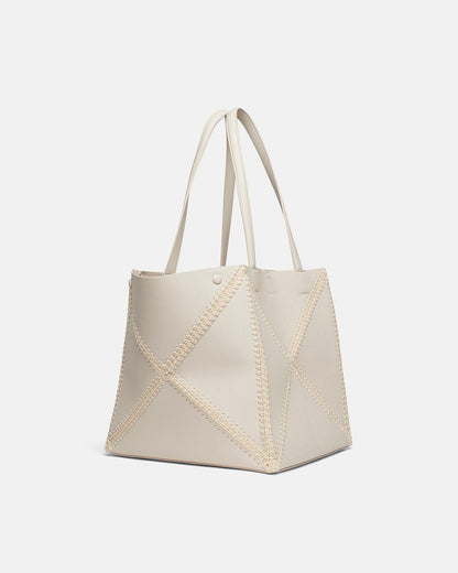 Origami Tote Alt-Nappa crochet tote - Off White/Crème | Nanushka
