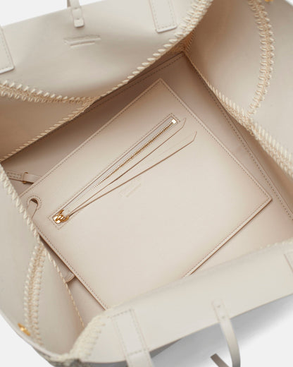 Origami Tote Alt-Nappa crochet tote - Off White/Crème | Nanushka