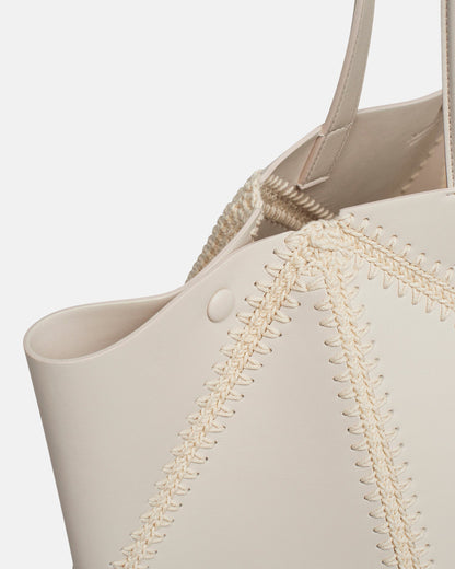 Origami Tote Alt-Nappa crochet tote - Off White/Crème | Nanushka
