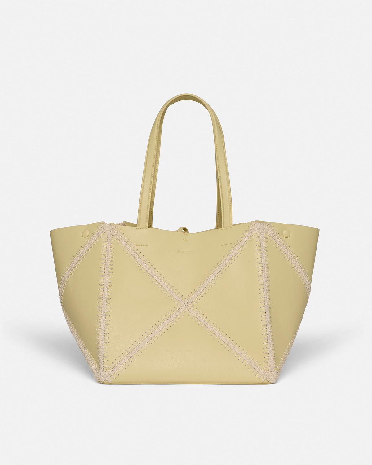 Origami Tote Alt-Nappa crochet tote - Moonbeam/Crème | Nanushka