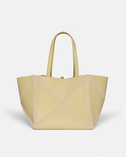 Origami Tote Alt-Nappa crochet tote - Moonbeam/Crème | Nanushka