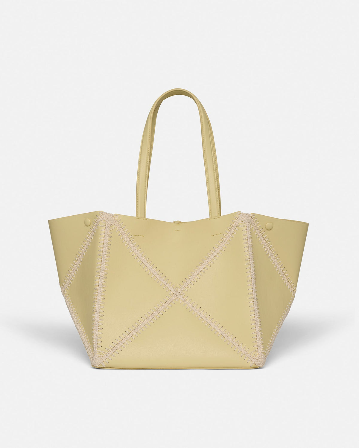 Origami Tote Alt-Nappa crochet tote - Moonbeam/Crème | Nanushka