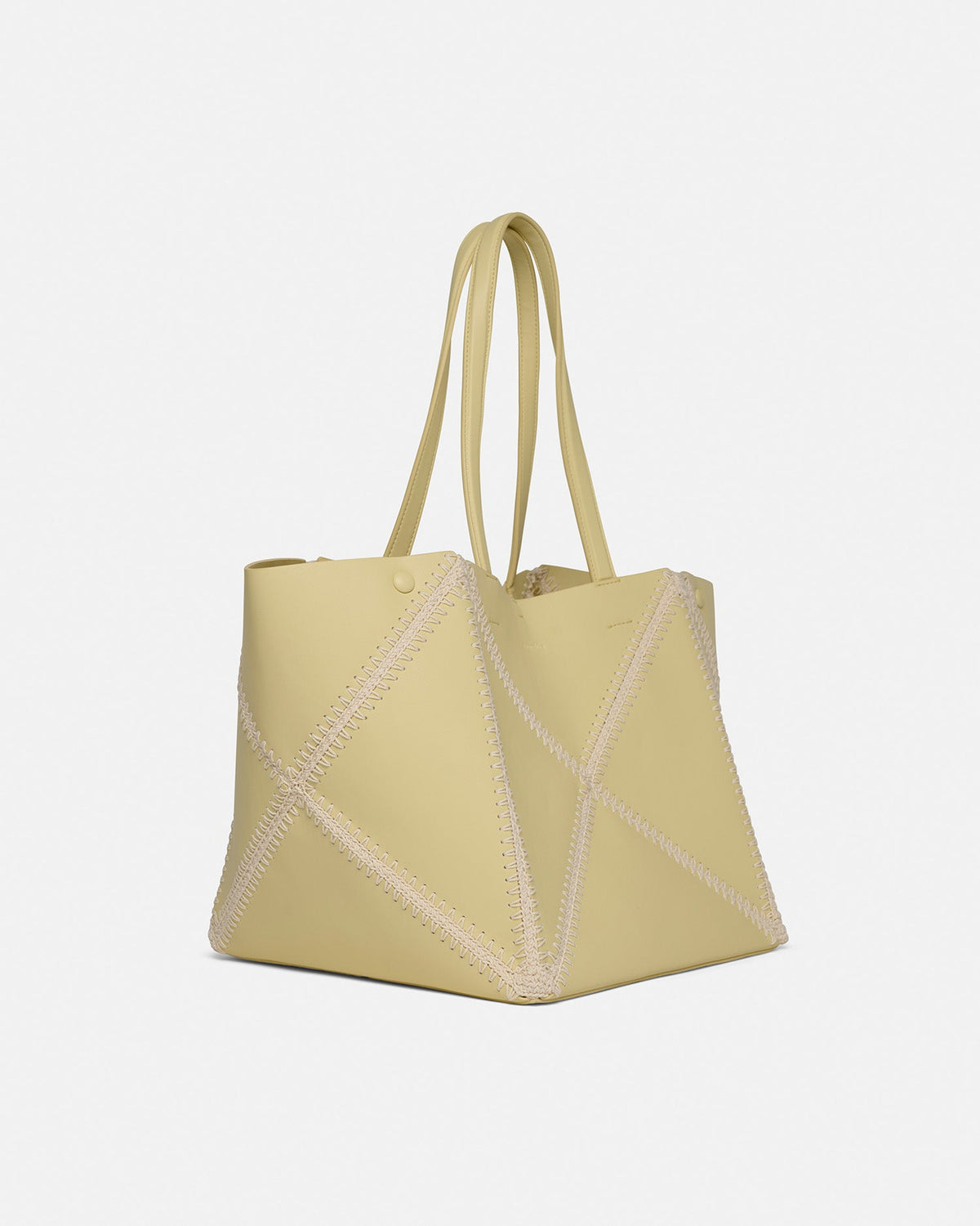 Origami Tote Alt-Nappa crochet tote - Moonbeam/Crème | Nanushka