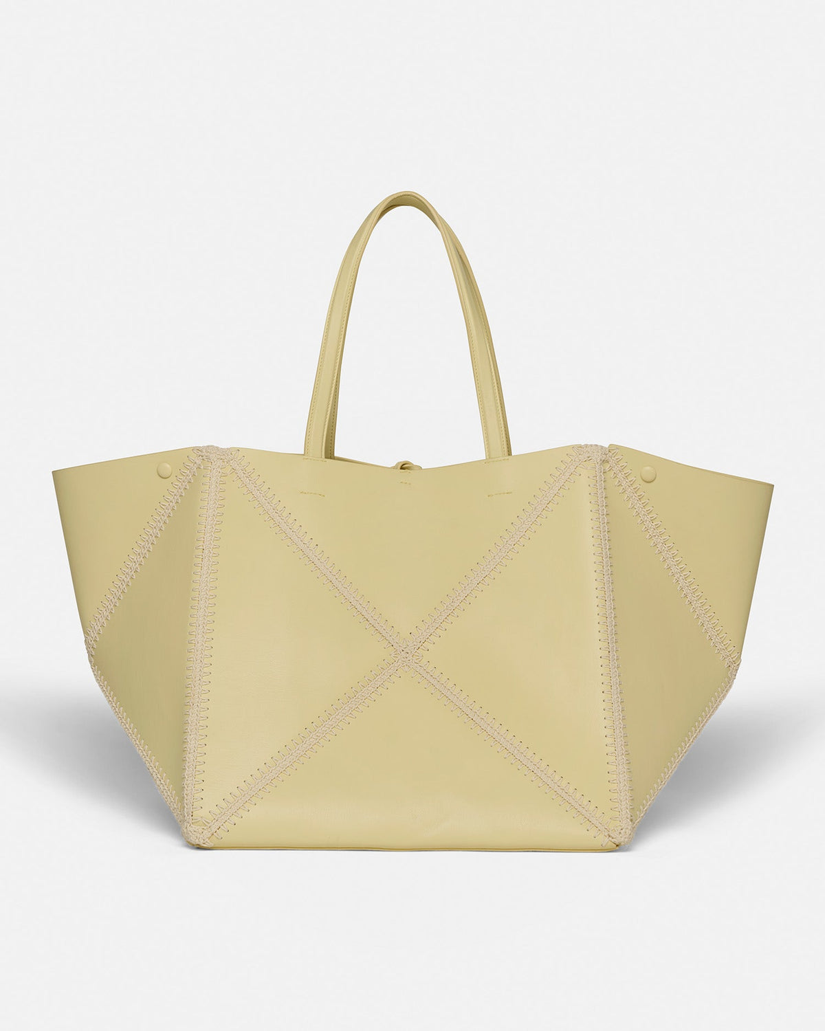 Origami Tote Large Alt-Nappa crochet tote - Moonbeam/Crème | Nanushka