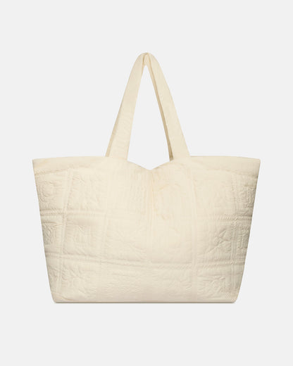 Symbol Quilted tote bag - Creme | Nanushka