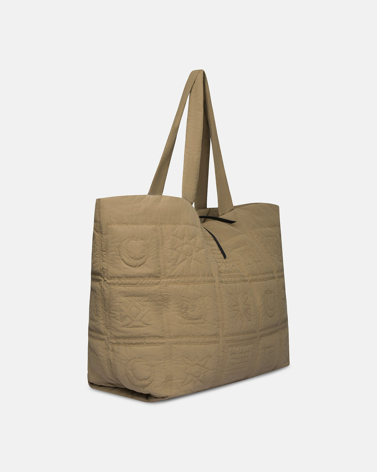 Symbol Quilted tote bag - Muted Khaki | Nanushka