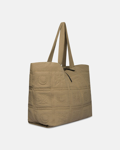 Symbol Quilted tote bag - Muted Khaki | Nanushka