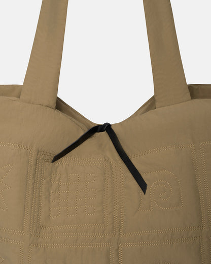 Symbol Quilted tote bag - Muted Khaki | Nanushka