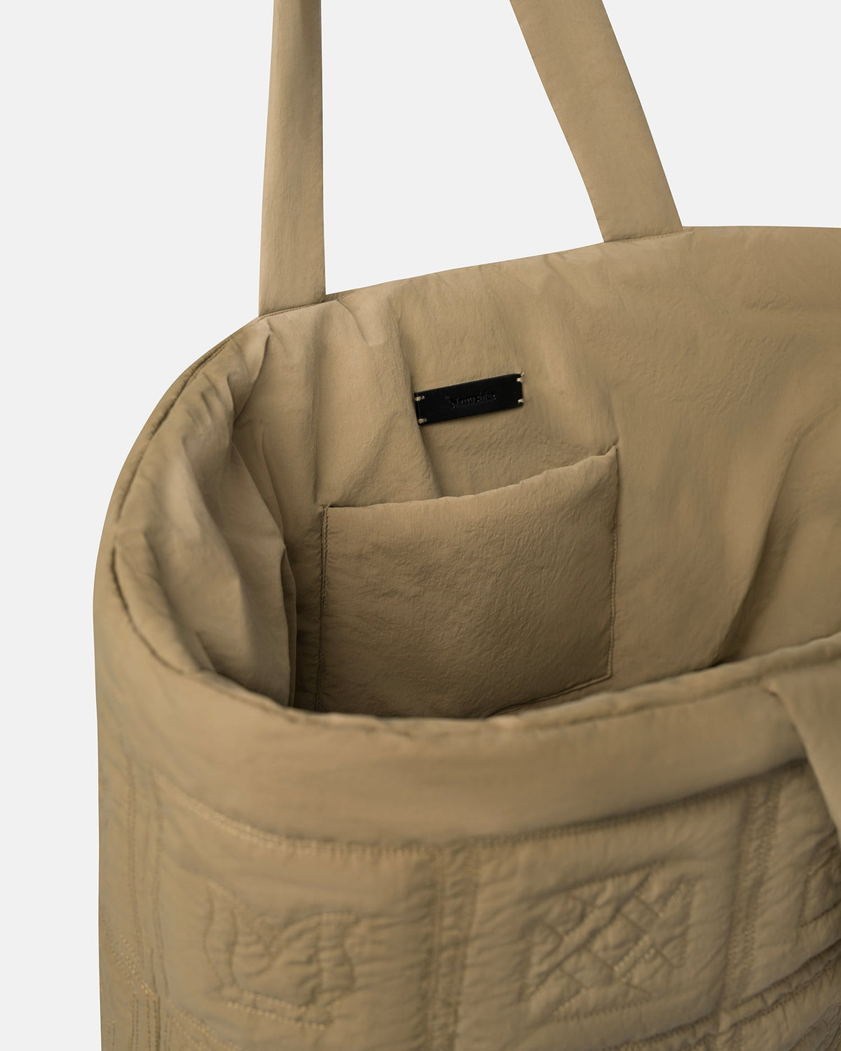 Symbol Quilted tote bag - Muted Khaki | Nanushka