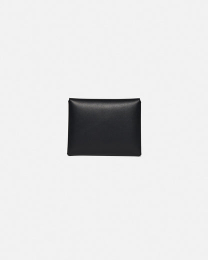 Folded Leather cardholder - Black/Moonbeam | Nanushka