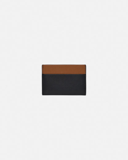 Origami Leather cardholder - Black/Tan/Moonbeam | Nanushka