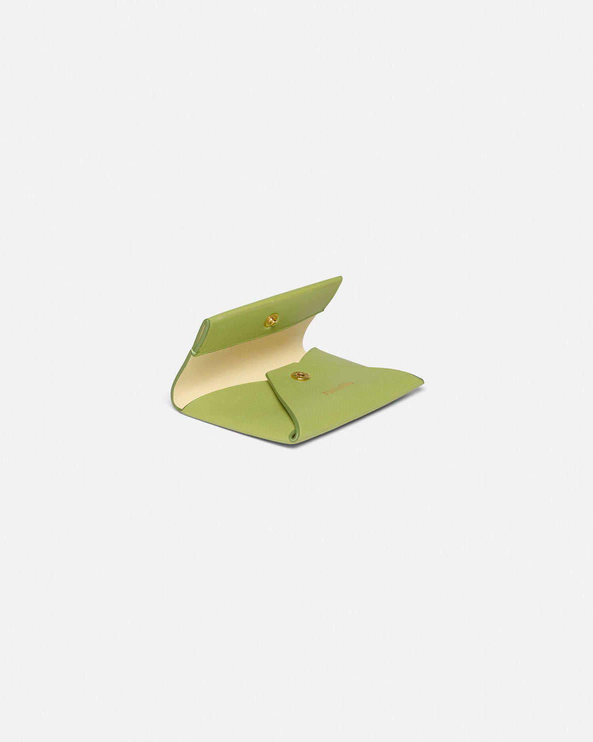 Folded Leather cardholder - Lime/Moonbeam | Nanushka
