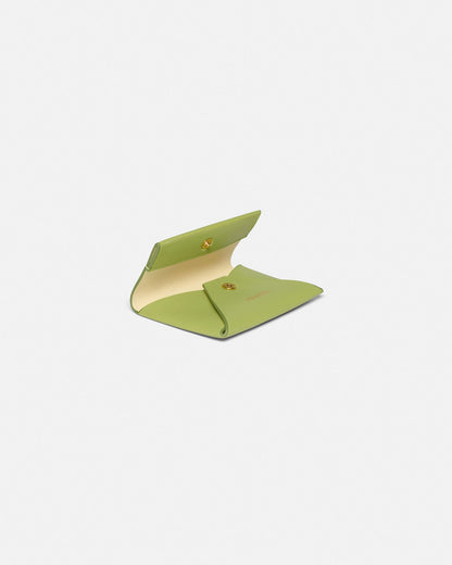 Folded Leather cardholder - Lime/Moonbeam | Nanushka